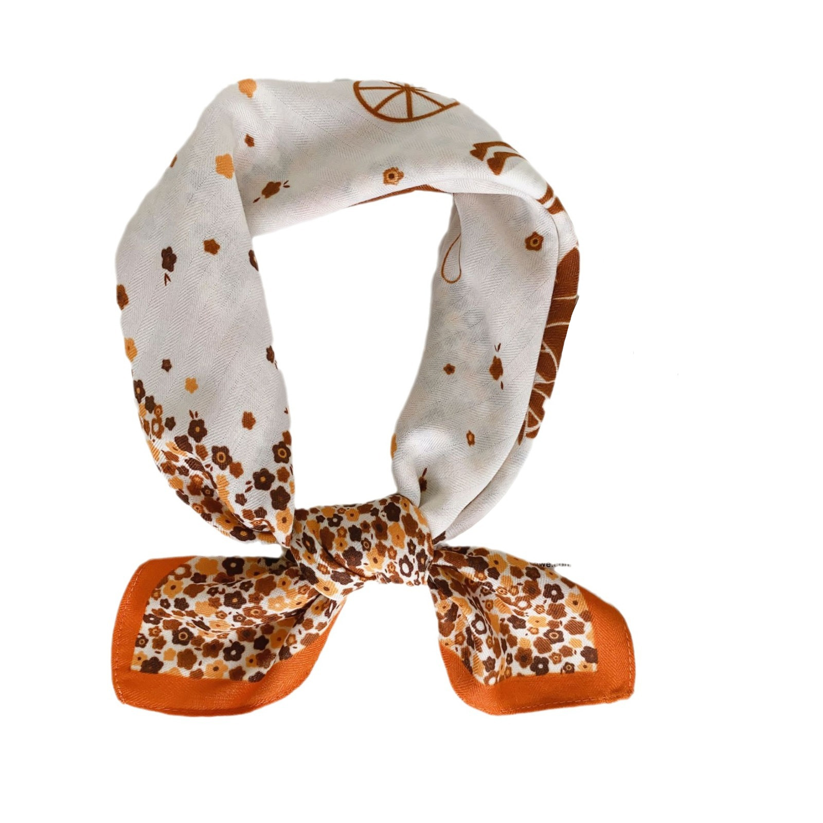 Nueva Impresión de espiga pequeña bufanda cuadrada cálido terciopelo estilo coreano fresca pequeña flor cálida bufanda decorativa en stock