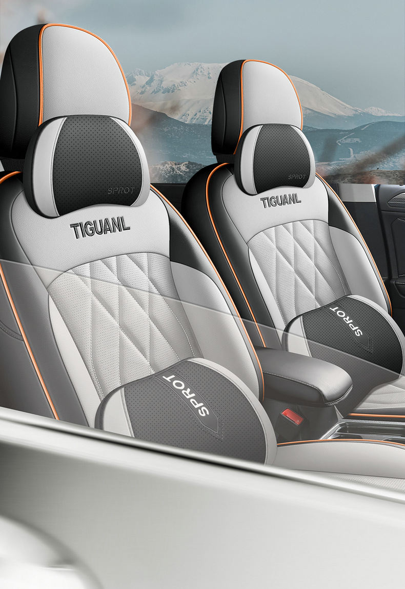 2023 Volkswagen Tiguan L Special Seat Cover All Seasons Universal Full Surrounding Seat Cover Breathable Leather Car Cushion Cover
