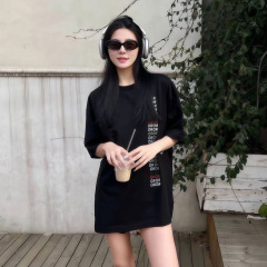 D家高品质25新款竖条彩虹LOGO印花短袖CD潮牌T恤男女重磅百搭纯棉