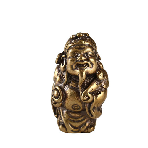 Manufacturer wholesale brass solid God of Wealth crafts God of Wealth ornaments desktop decoration small ornaments Buddha statue decorations