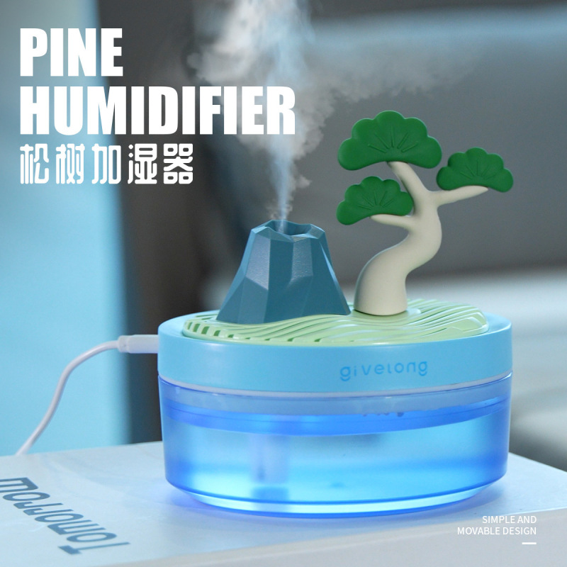 新款七彩灯景观加湿器USB插电款轻音大容量家用办公补水仪喷雾器|undefined