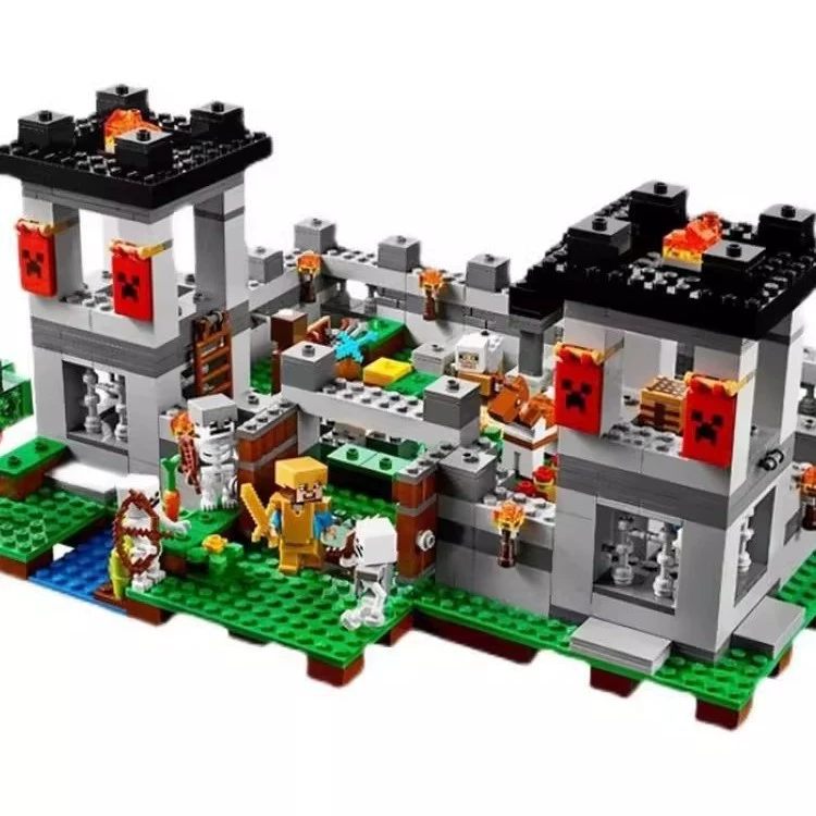 Кросс-гранично совместимые LEGO 21127 Minecraft Fortress Steve build building block toys