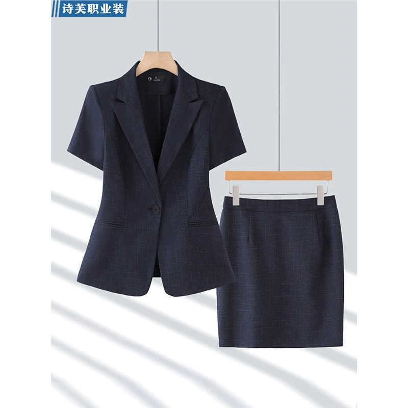 Бесплатная доставка с короткими рукавами костюм женский летний тонкий элитный ювелирный магазин рабочая одежда на стойке регистрации