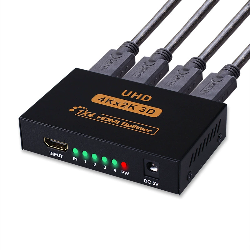 PD44K HDMI распределитель 1 в 4, четырехпоточный HD мониторинг, 3D ТВ/компьютер, сплит-экран