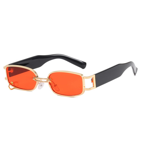 Hype Ring Sunglasses  New Small Frame Metal Square Black Sunglasses Fashion Trendy Personalized Sunglasses for Men and Women