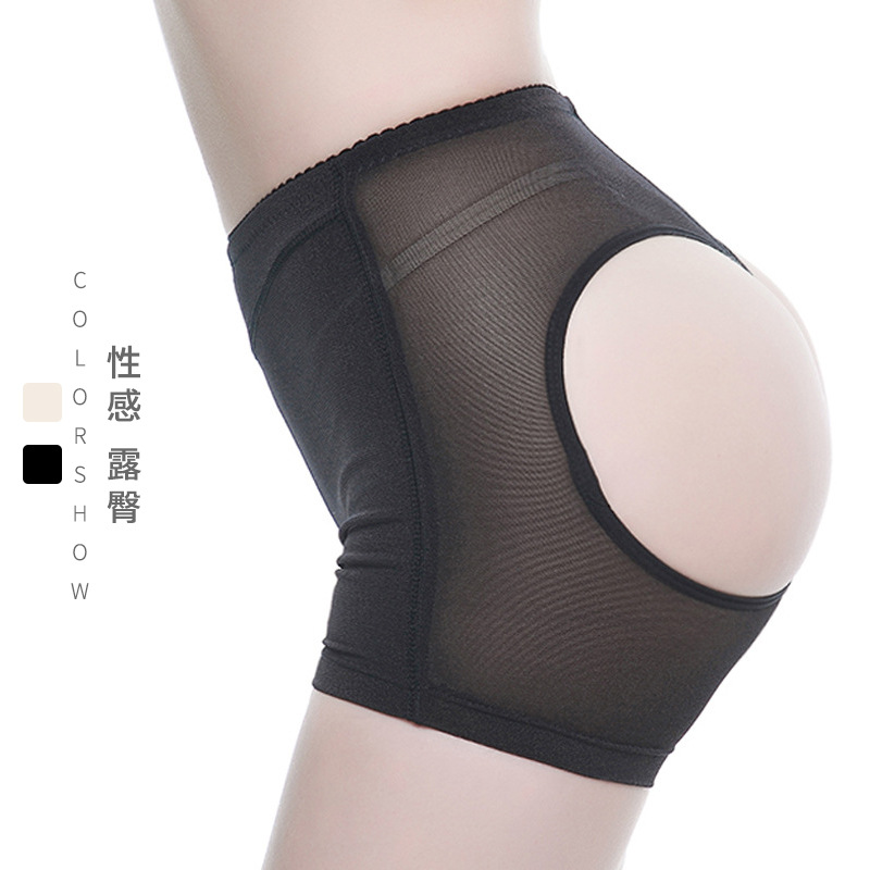 女士情趣内裤性感网纱收腹裤塑身内裤露臀透肉美体提臀K190