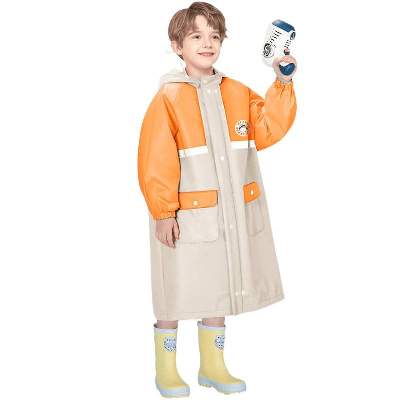 Capa de lluvia para niños mayorista de estilo universitario jardín de infantes para niños mayores con bolsas escolares para todo el cuerpo