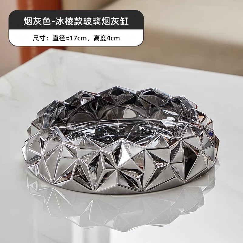 Manzana verde al por mayor cenicero de vidrio transparente hotel restaurante de cigarrillo de cristal gris de cigarrillo de cristal rosa de cigarrillo de cristal