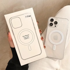 iPhone16公式Magsafe磁気透明携帯電話ケース17 Apple 14P完全保護落下防止ケースに適しています。