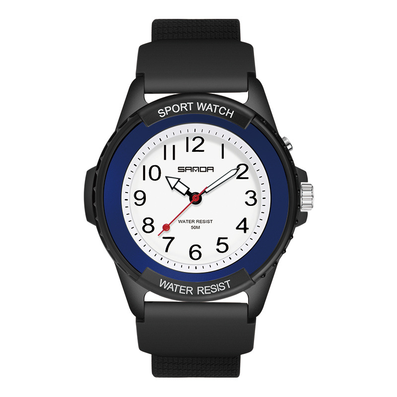 SANDA 6018 solo movimiento reloj electrónico deportes al aire libre reloj de moda retroiluminado puntero reloj de cuarzo