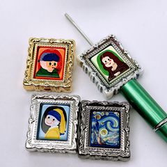 亚克力组合油画相框竖孔散珠diy手机链钥匙扣串珠笔车挂饰品配件