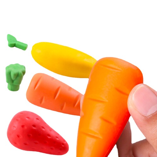 Carrot strawberry like pencil eraser like rubber creative cartoon cute rubber without dust kindergarten children's stationery supplies