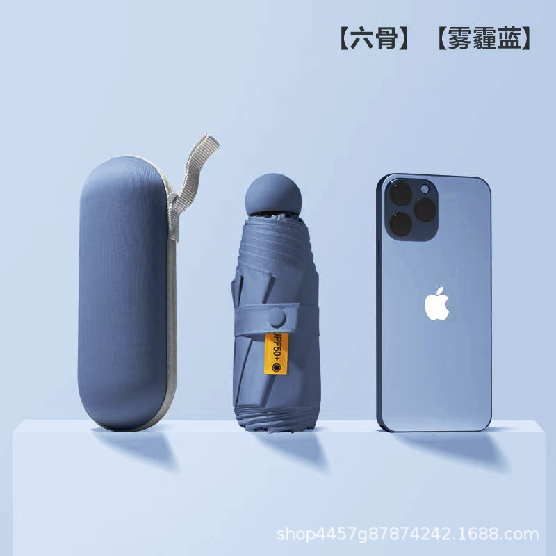 [6 뼈 캡슐 우산-네이비] + 핸드백