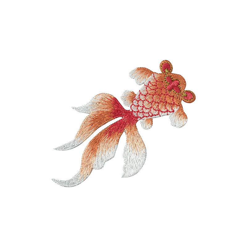 中国風のアンティーク衣類パッチ金魚刺繍エスニックスタイル対称布パッチ DIY 装飾アクセサリーアップリケ|undefined