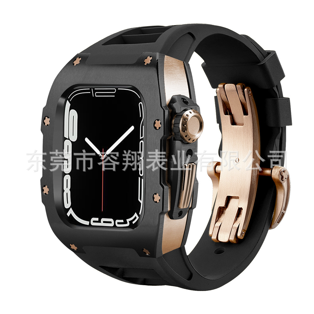 Adecuado para Apple applewatch 8/7/6/5 modificado reloj Correa protectora Shell iwatch caja de reloj de acero inoxidable