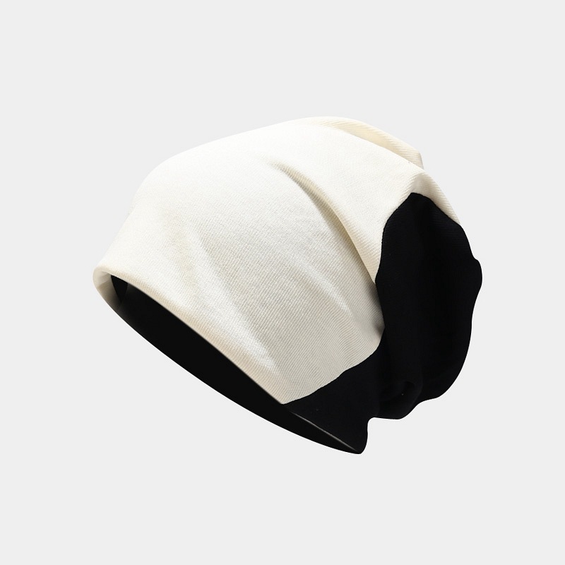 Autumn new style Baotou with small face, two tone splicing pullover hat, internet famous trendy ear protection hat_voghion.com