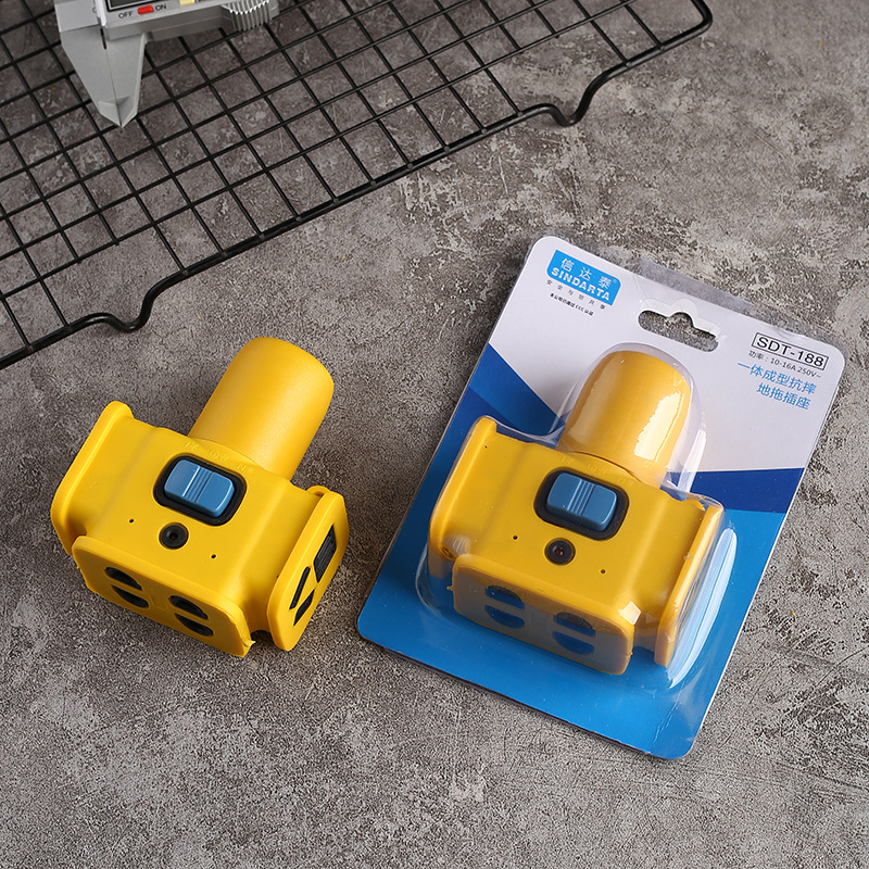 信達泰帶燈大字型插座抗壓插排人字電源地拖工業家用排插