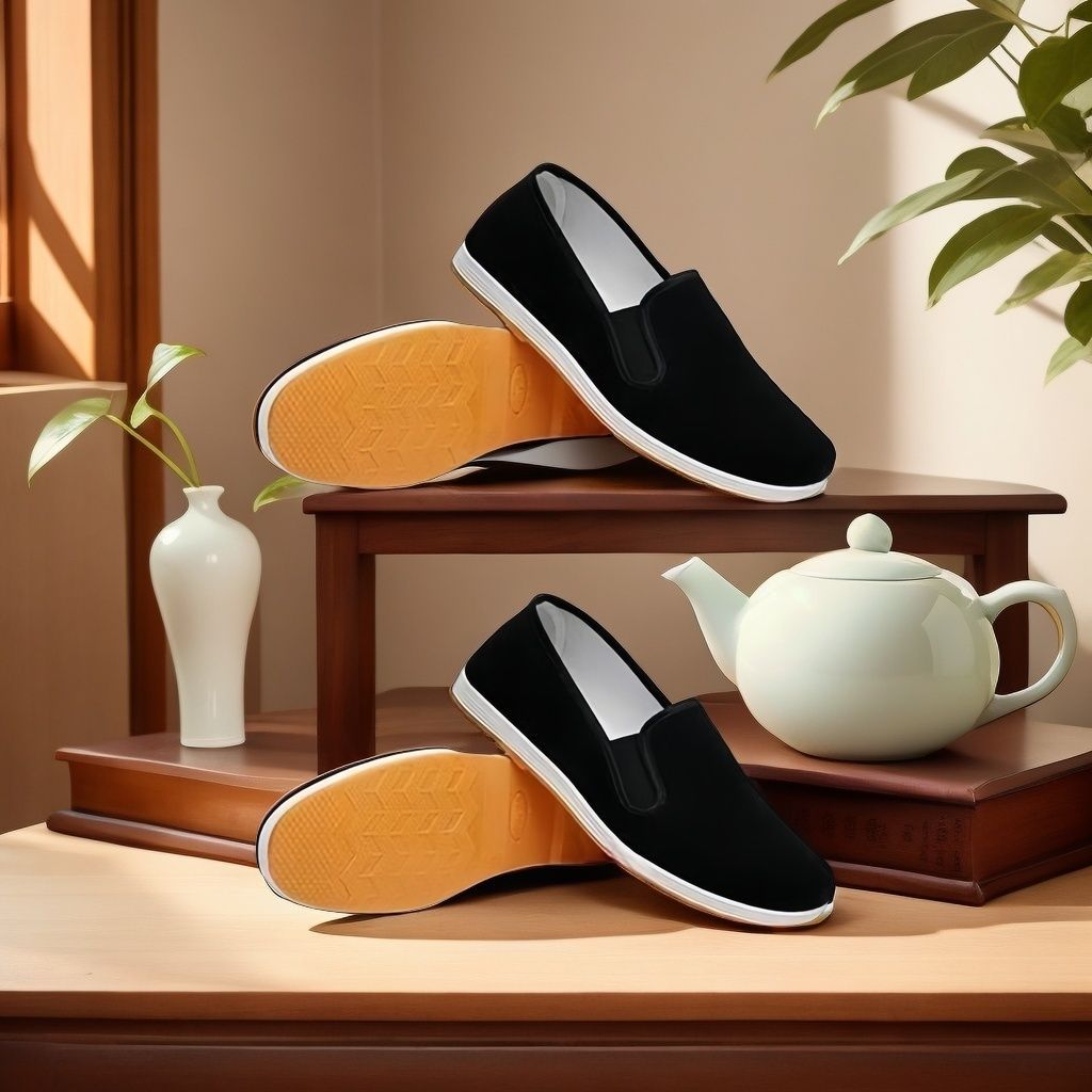 쇠고기 힘줄 방수 노란색 밑창 천 신발 (2켤레/2켤레 보유)