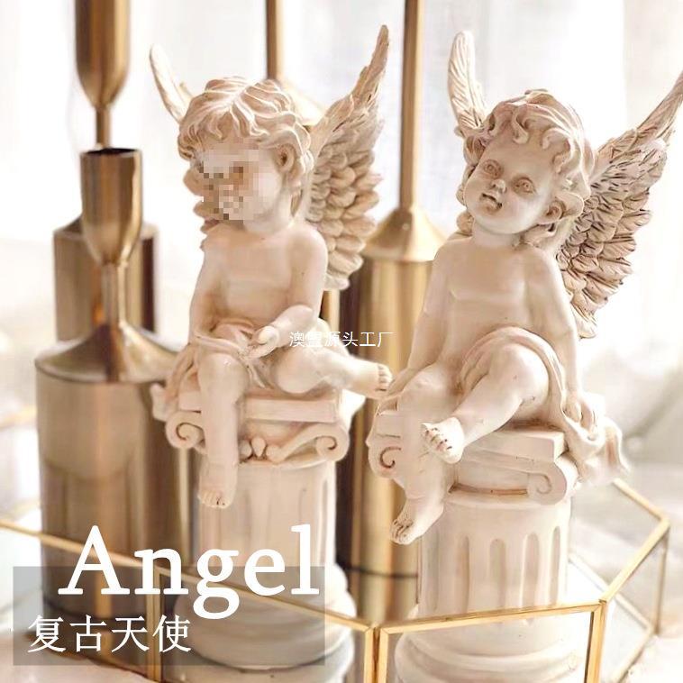 프랑스 레트로 로마 기둥 천사 장식 서양 앤틱 스타일 홈 거실 와인 캐비닛 창 장식 공예품