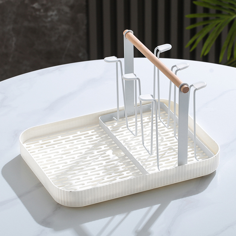 Portavasos invertido con drenaje, estilo japonés, soporte de hierro para cocina al por mayor