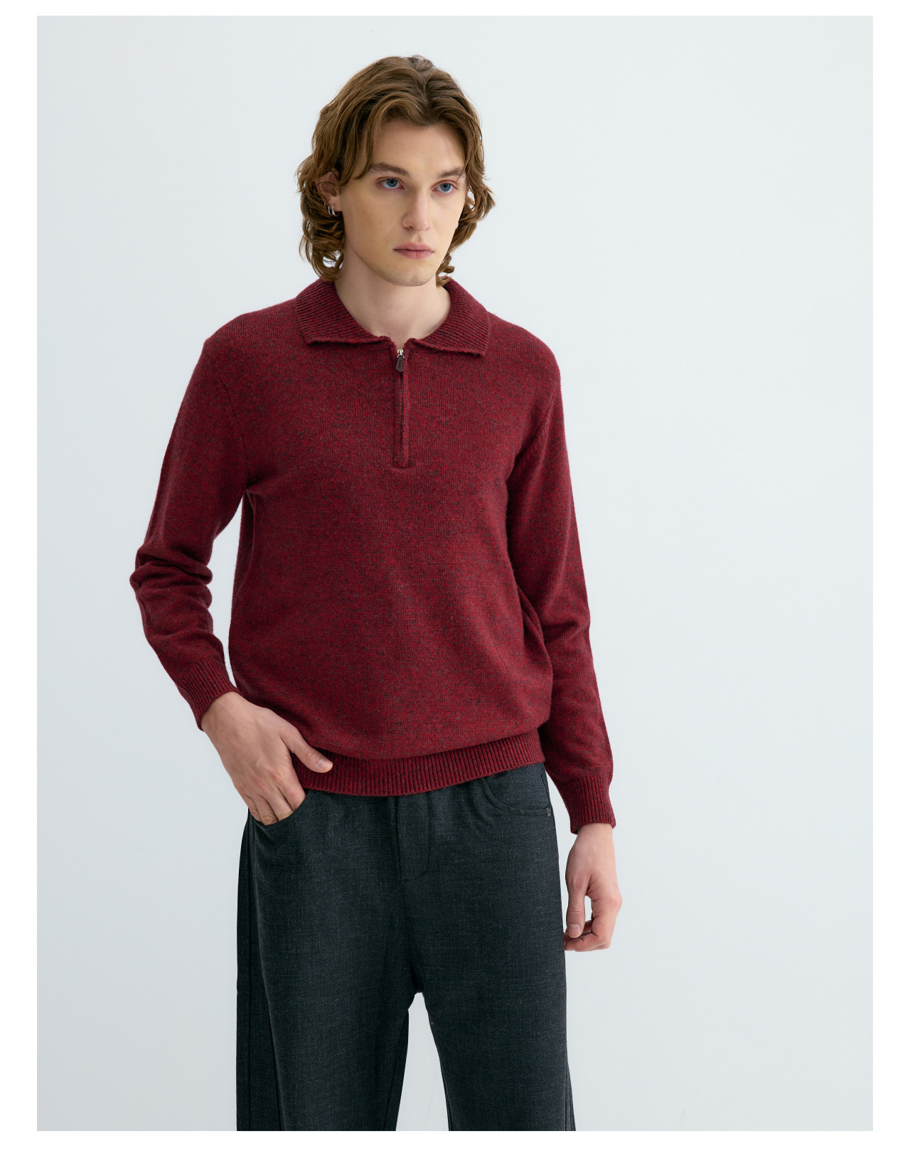 UNF 500g Half-Zip Polo Collar Sweater