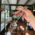 高颜值圆钻锤纹304不锈钢西餐餐具 酒店牛排刀叉家用长柄勺甜品勺