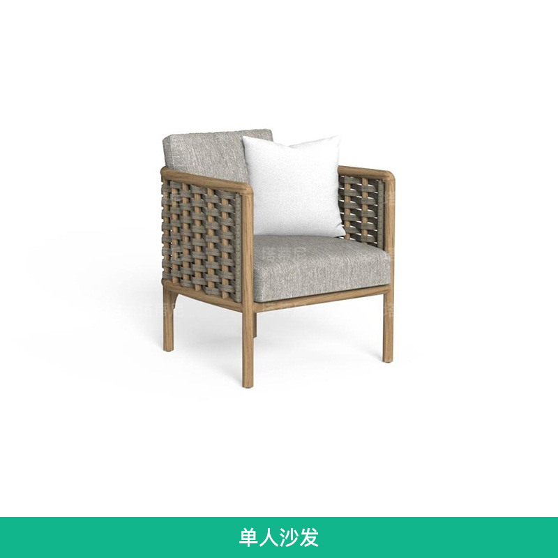 Sofá de teca al aire libre patio balcón de ocio al aire libre jardín nórdico muebles de teca famosos alojamiento de alta gama