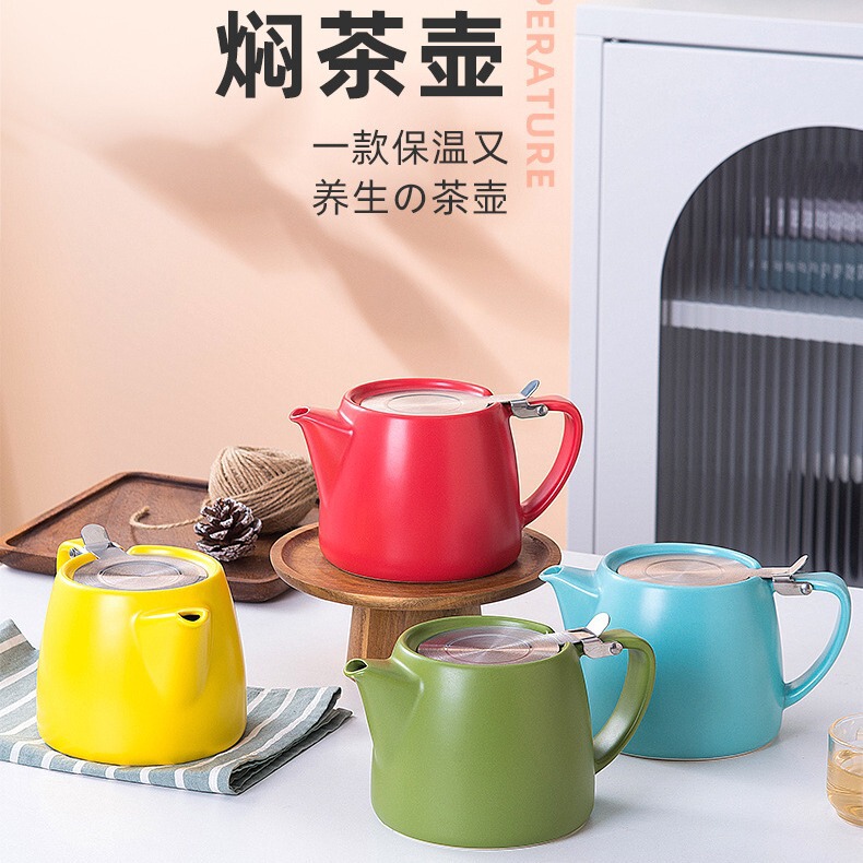 Direct Sales from the Source Manufacturer, Wholesale and Retail of Ceramic Imitation Tang-Style Semi-Gloss Flower Tea and Coffee Pots