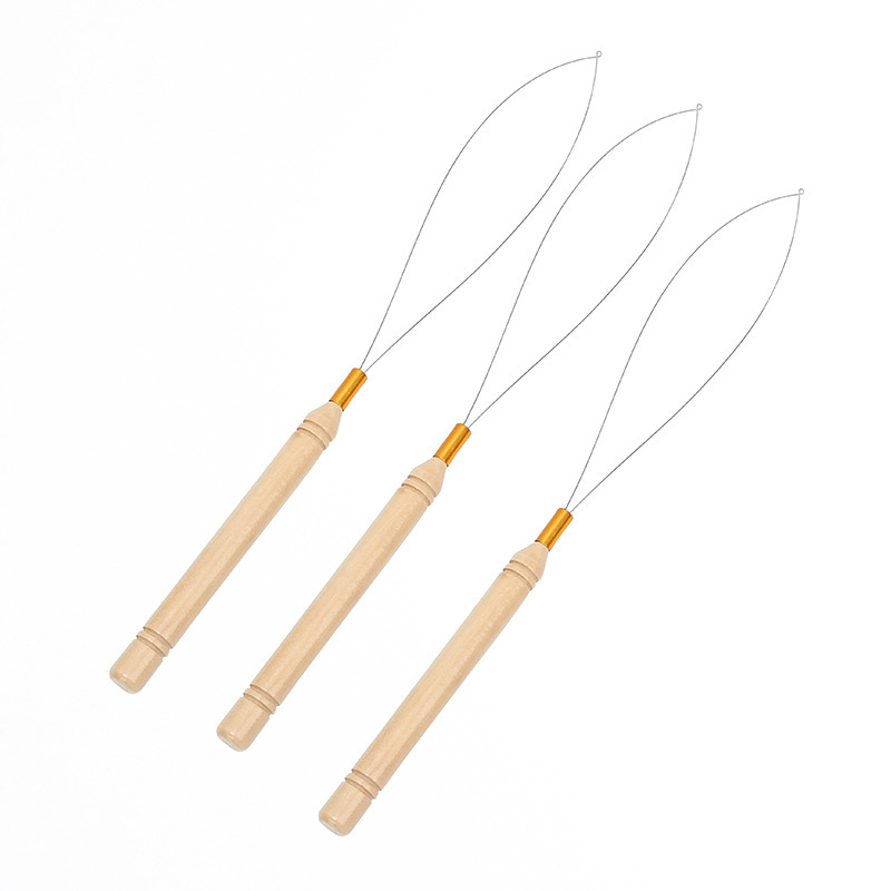 Nuevo adaptador de mango de madera transfronterizo Tufting gun enhebrador de punto de cruz enhebrador de punto de cruz ganchillo de peluca