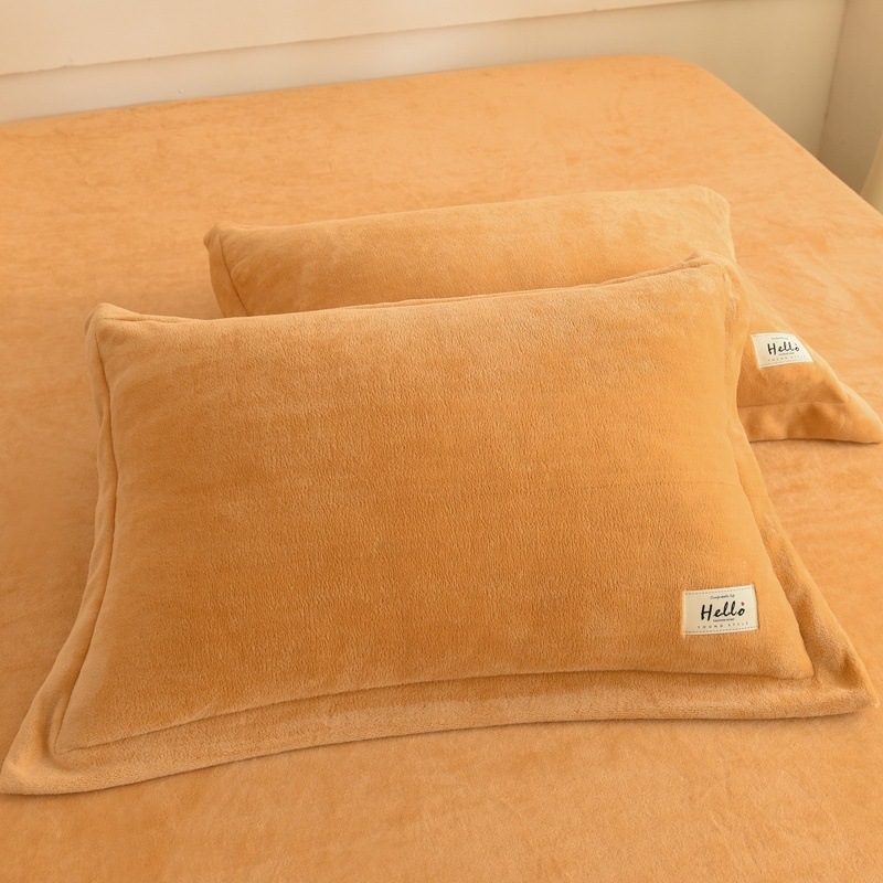 Funda de almohada de lana de leche gruesa de invierno par de 48cm x 74cm Funda de almohada de lana de coral Funda de núcleo de almohada individual 2
