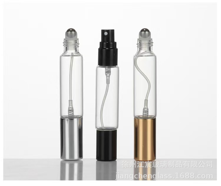 双头滚珠喷雾瓶10ml茶色双头滚珠精油瓶透明双头喷雾香水分装瓶|undefined