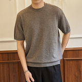 ZY8103C-MW通勤百搭夏季时尚简约T恤美式纯色圆领针织短袖，男装针织衫/毛衣，星座614