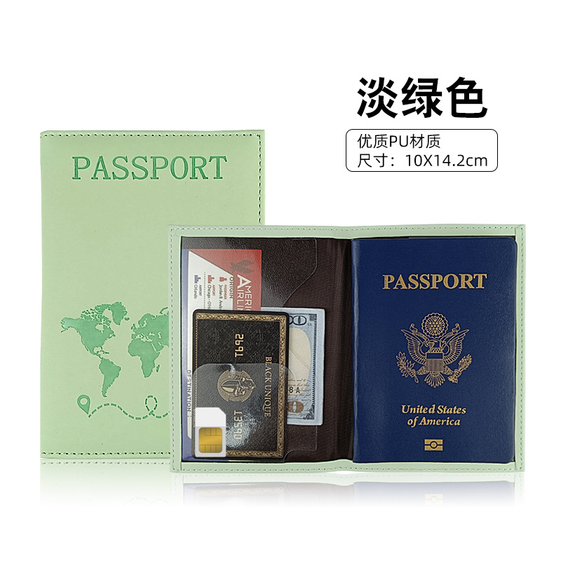 Funda protectora de pasaporte de cuero de 11 colores de punto transfronterizo PU Cubierta de pasaporte que cambia de color de piel Bolsa de pasaporte de certificado