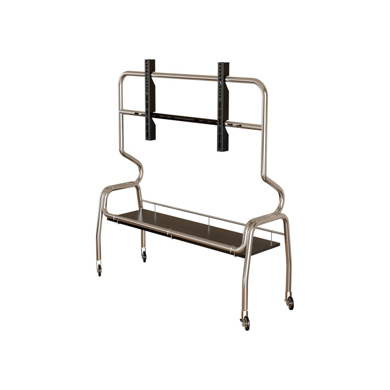 Soporte de piso de televisión de acero inoxidable móvil vertical con ruedas carro doméstico dormitorio sala de estar 40 - 85 pulgadas colgante