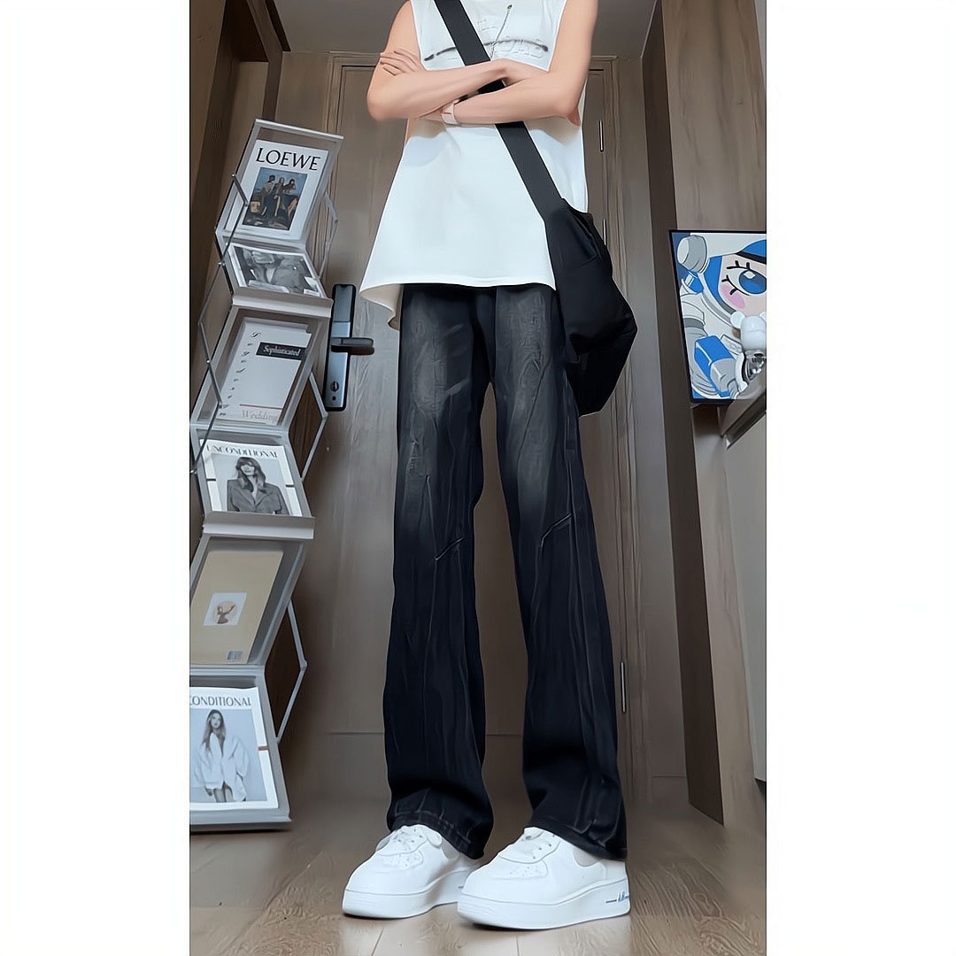 2026 nuevo retro hacer viejos jeans de primavera hombre recto vibe callejera diseño de pantalones de alta calidad