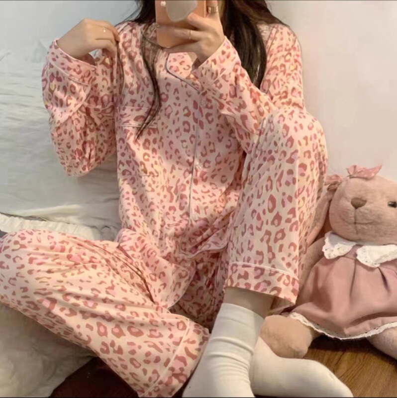 メーカー卸売春と秋の女性用パジャマ漫画ホーム服女の子長袖ズボンラペル在庫ありかわいいダブルロング|undefined