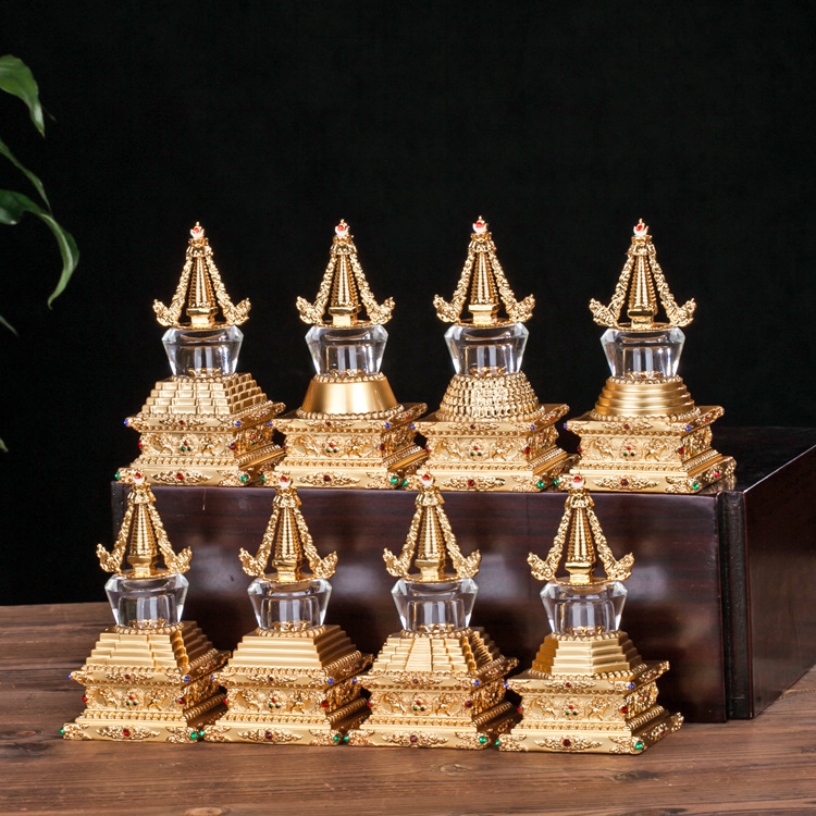 Hengjia Rulai Eight-Tiered Pagoda Zinc Alloy Open Steel Mold Relic Pagoda Bodhi Pagoda Buddhist Pagoda Crystal Cover Openable Factory Direct