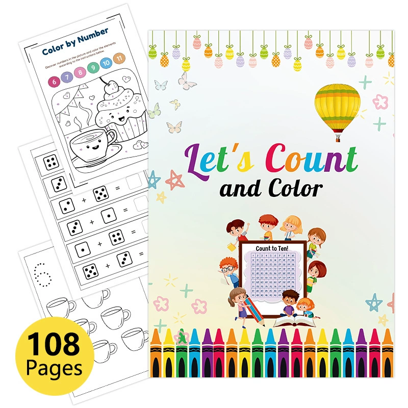 Новый продукт кросс-бордер Let's Count and Color Count и раскраска preschool математика раскраска книга