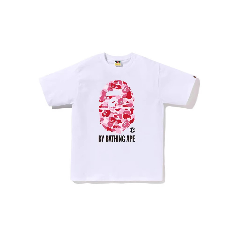 Factory Direct Sales, Cross-Border Wholesale of Trendy Brand Bape Ape Head Short-Sleeve Round-Neck T-Shirts, 260g Half-Sleeve Shirts Available