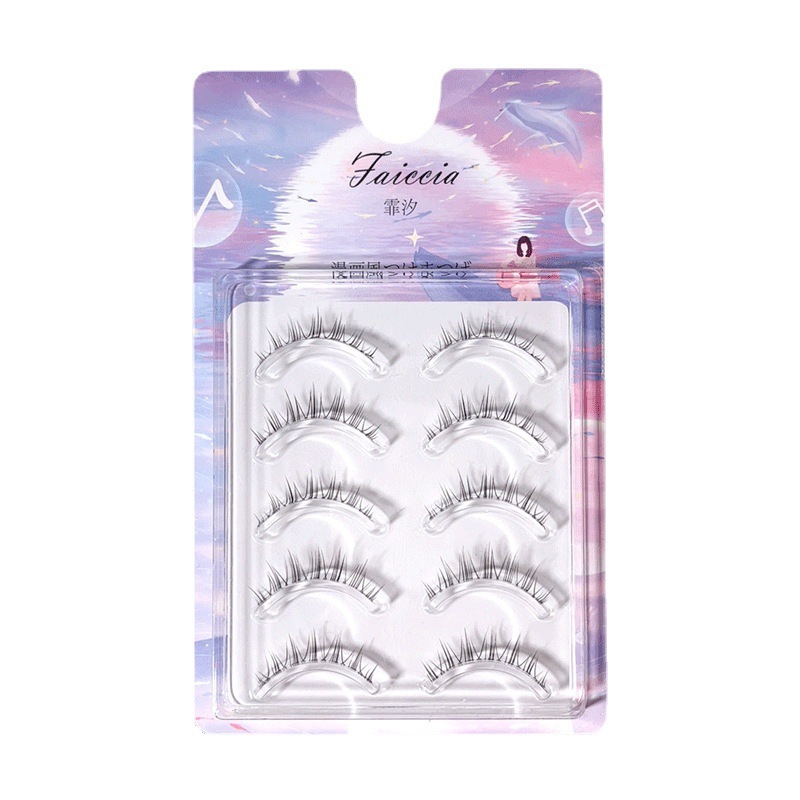 霏汐 整条妈生感小恶魔上睫毛10MM超细梗透明梗假睫毛自然仿真