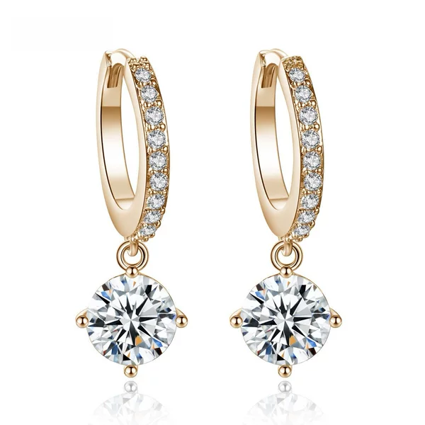 Europe and the United States cross-border new inlaid zircon earrings simple fashion high sense earrings personality temperament earrings women
