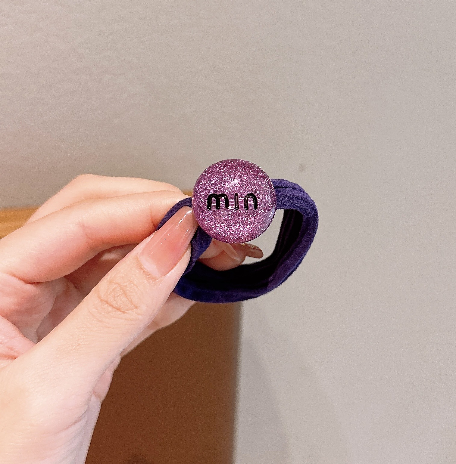 Círculo de cabello de letras para niños, cabello elástico de cabello alto, cuerda de bola brillante, cuerda de cabeza de bola, bebé no lastimará anillo de toalla de cabello