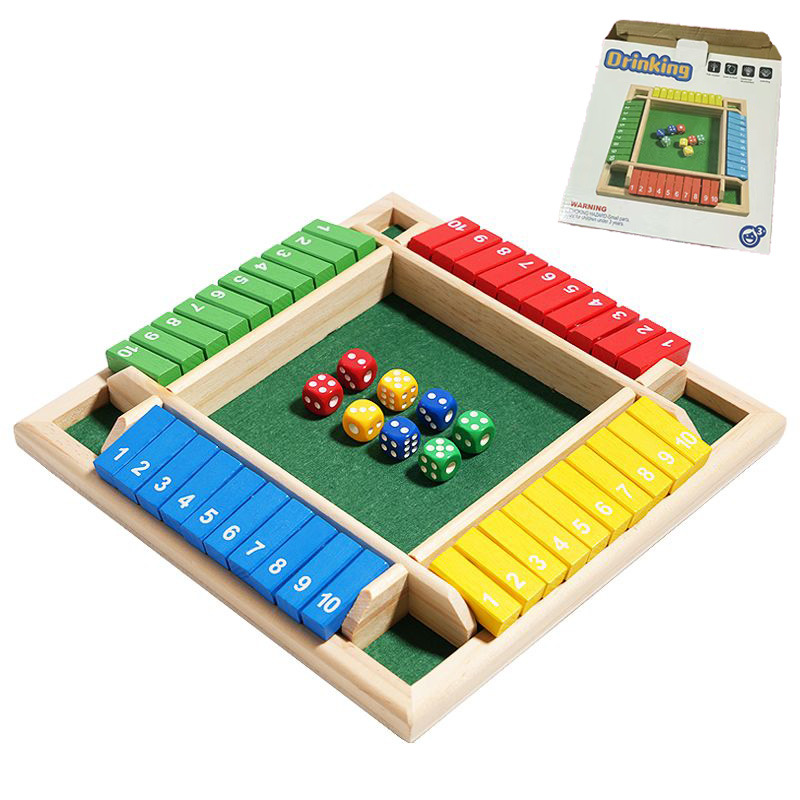 Juguetes transfronterizos CE y CPC piezas de ajedrez y tablas de ajedrez doble cara números cuatro cara juego de flop de ajedrez y vino ordenó juegos de mesa bar 3