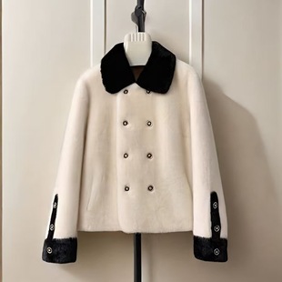 2025 New Style Jacket, Small Fragrant Lapel Fur One-Piece Jacket, Golden Mink Velvet Material, Versatile Jacket