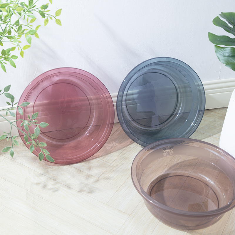 家庭用プラスチック透明洗面器肥厚大型洗面器学生寮足洗い桶ベビー小さな洗面器プラスチック洗面器|undefined