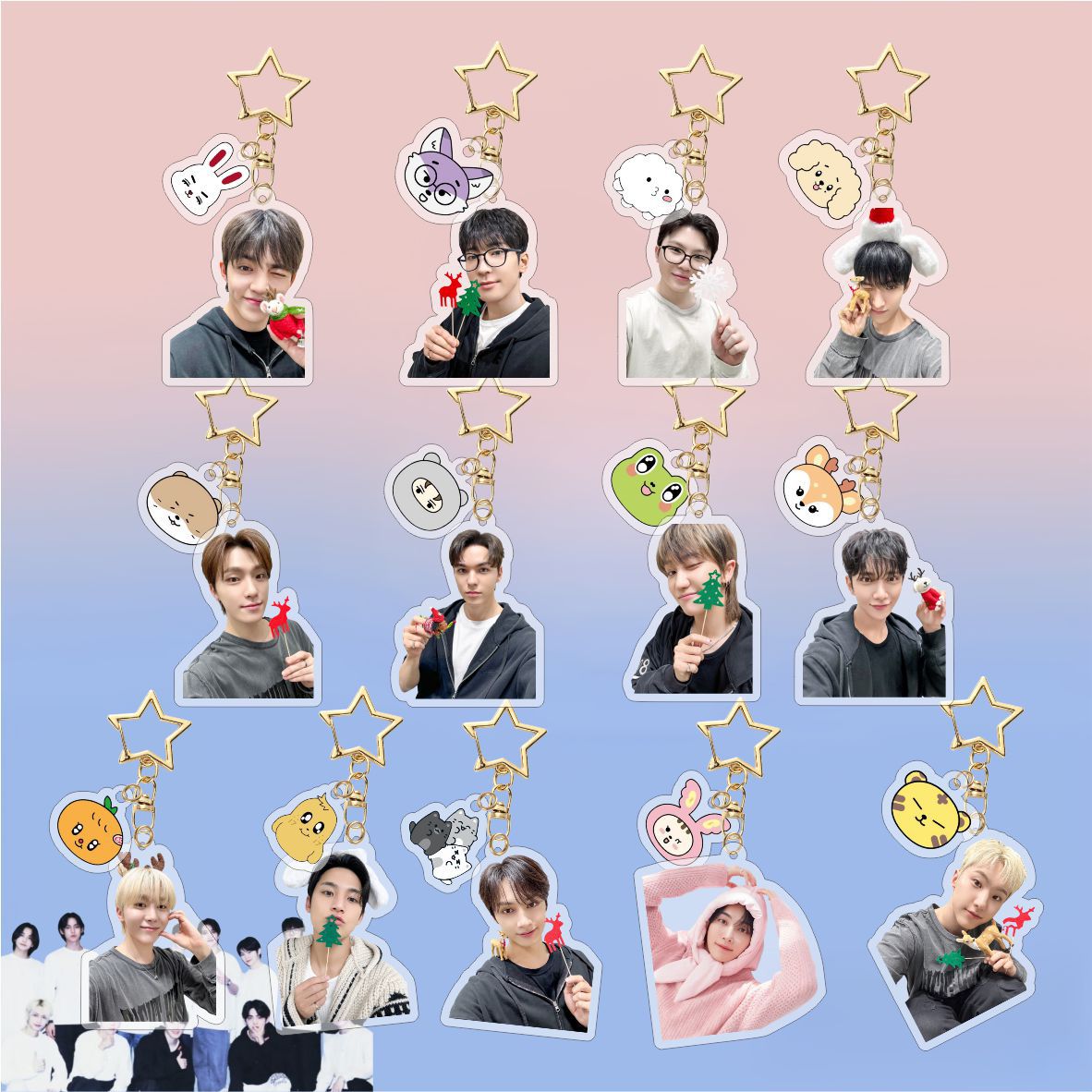 24th Anniversary Seventeen Cartoon Acrylic Keychain Bag Hook Accessory Decor Star Merchandise