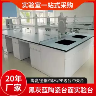 全钢中央台边台实验室操作台化验室实验桌实验室工作台全钢实验台