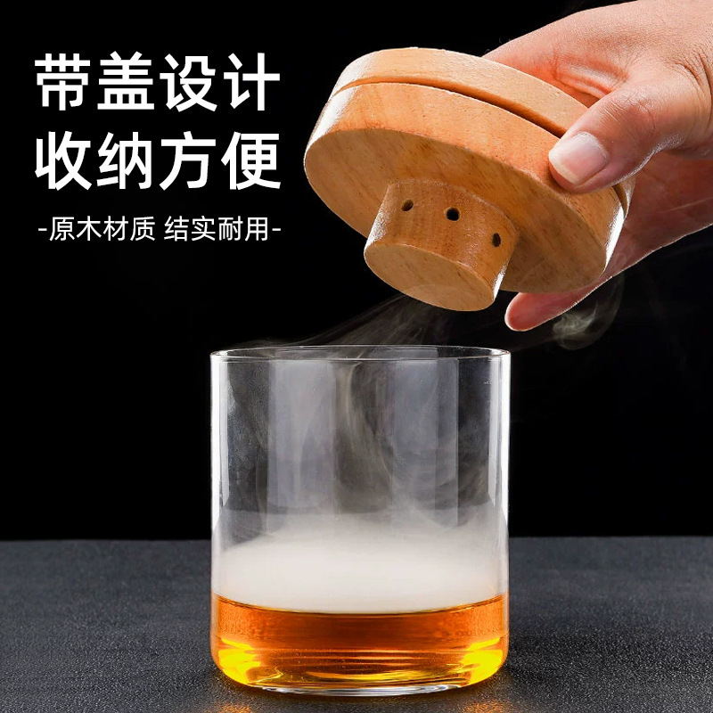 木製whiskyスモーキー木製蓋ツールカクテルキッチンスモークバーセット5種類味木材チップ|undefined