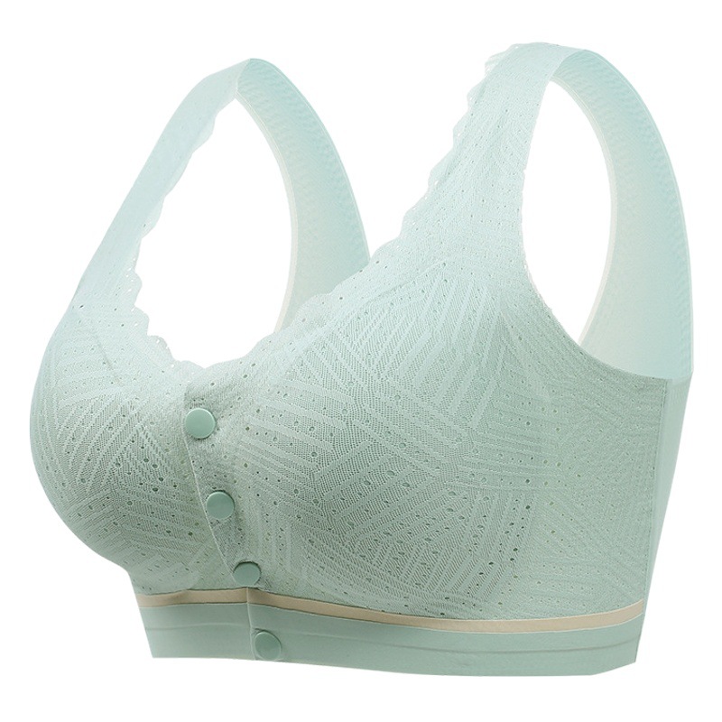 Más tamaño frente hebilla ropa interior de enfermería para las mujeres Chubby chica inalámbrico lactancia postparto enfermería anti-flacidez sujetador