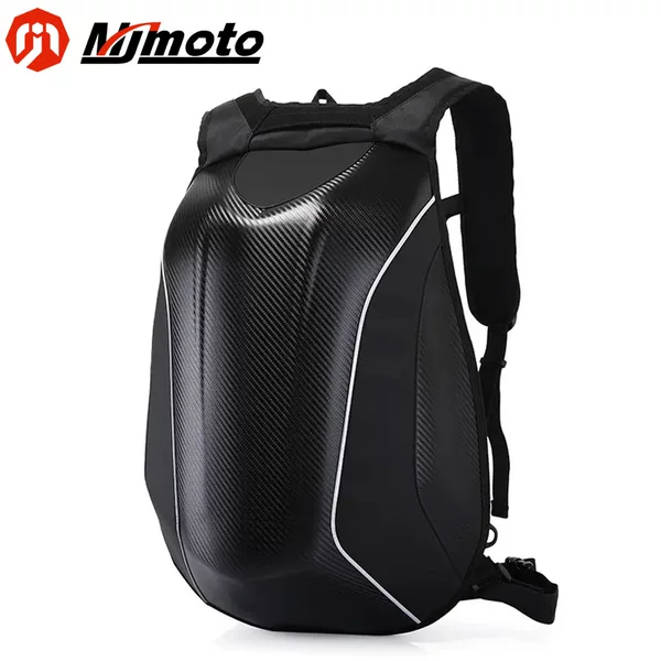 Cross-border Motorcycle Carbon Fiber Pattern Riding Backpack Backpack Knight Motorcycle Full Helmet Waterproof Reflective Large Capacity Hard Shell Bag